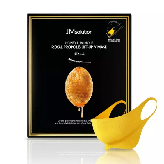 Маска для подтяжки контура лица с маточным молочком JMSolution Honey Luminous Royal Propolis Lift-up V Mask